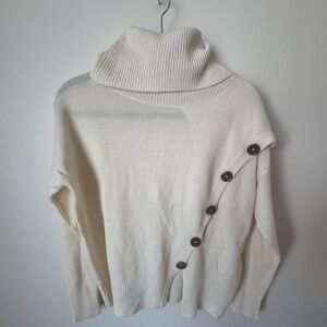 Poof Asymmetric-Button Sweater